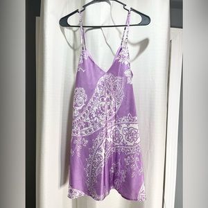 Satin dress purple